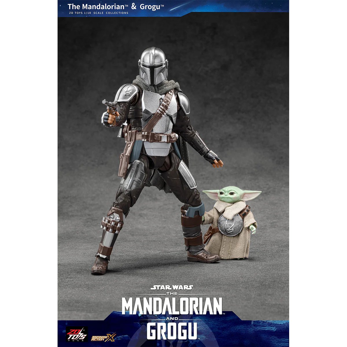 【新品】スターウォーズ The Mandalorian Grogu フィギュア ZD TOYS - Star Wars The Mandalorian and Grogu: 2-Pack 1/10 Scale