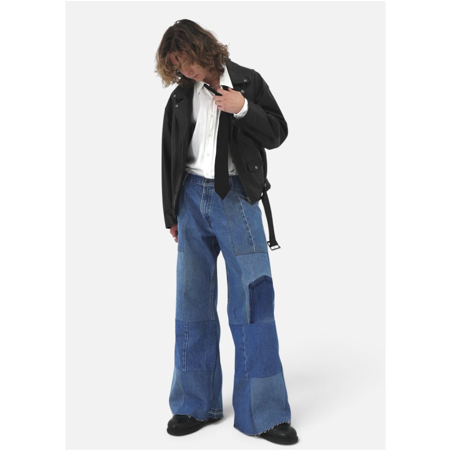 Yùsui Studios MICHEL Brick-Patchwork Remake Jeans, W32