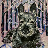 犬のタロット原画『SEVEN OF WANDS ワンドの7』