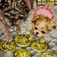 犬のタロット原画『FIVE OF PENTACLES ペンタクルの5』