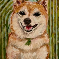 犬のタロット原画『TEN OF WANDS ワンドの10』