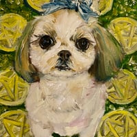 犬のタロット原画『EIGHT OF PENTACLES ペンタクルの8』