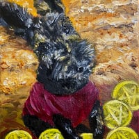 犬のタロット原画『SIX OF PENTACLES ペンタクルの6』