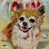 犬のタロット原画『ACE OF CUPS カップのエース』油彩画