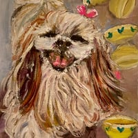 犬のタロット原画『THREE OF CUPS カップの3』