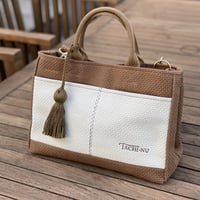 再販！TASSELトートバッグ両面Sサイズ CAMEL ※ストラップ&タッセルチャーム付き