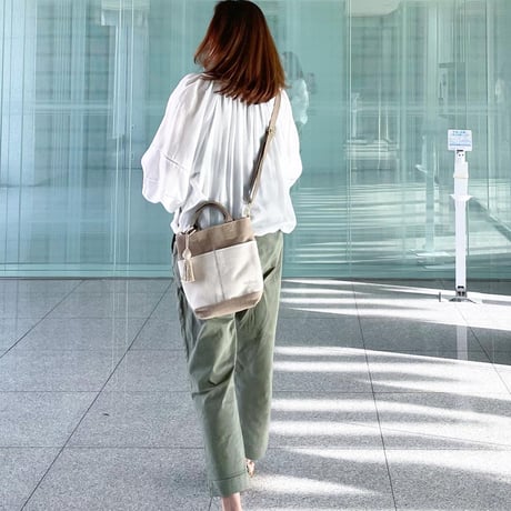 SHOULDER (S)ベージュ×アイボリー