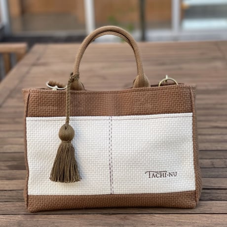 再販！TASSELトートバッグ両面Sサイズ CAMEL ※ストラップ&タッセルチャーム付き
