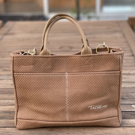 再販！TASSELトートバッグ両面Sサイズ CAMEL ※ストラップ&タッセルチャーム付き