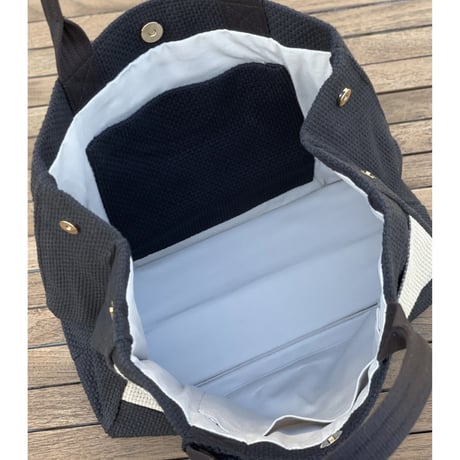 TASSELトートバッグ両面Lサイズ ブラック×グレージュ