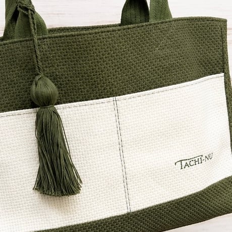TASSELトートバッグ両面　Lサイズ　数量限定KHAKI