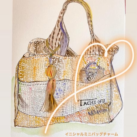 イニシャルミニバッグチャーム『M』