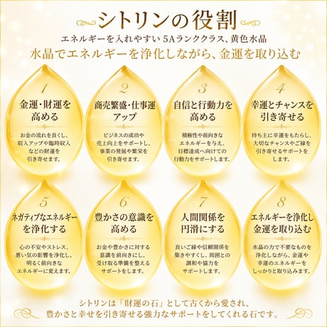 エネルギー入れます 金運・財運・仕事運・環境浄化 守護石 AAAAA シトリン 10mm
