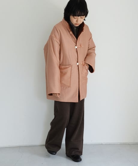 JöICEADDED / Dual Coat Taffeta & Boa (Coral / Mahogany)