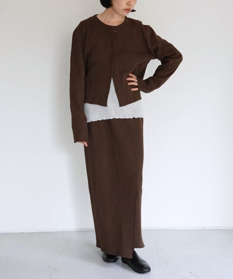 kéngo / recycled cotton rib long skirt (3 COLORS)