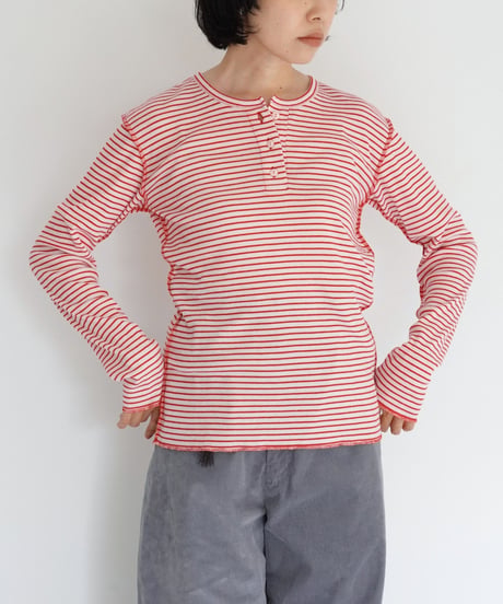 MEYAME / BORDER SOFT RIB HENRY NECK (2 COLORS)