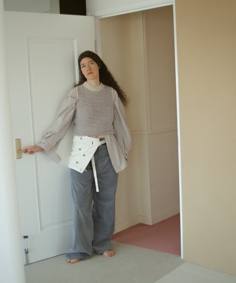 JöICEADDED / Tucked Sleeve Zigzag Shirt (2 COLORS)