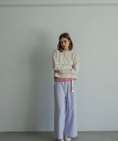 MEYAME / BORDER SOFT RIB HENRY NECK (2 COLORS)