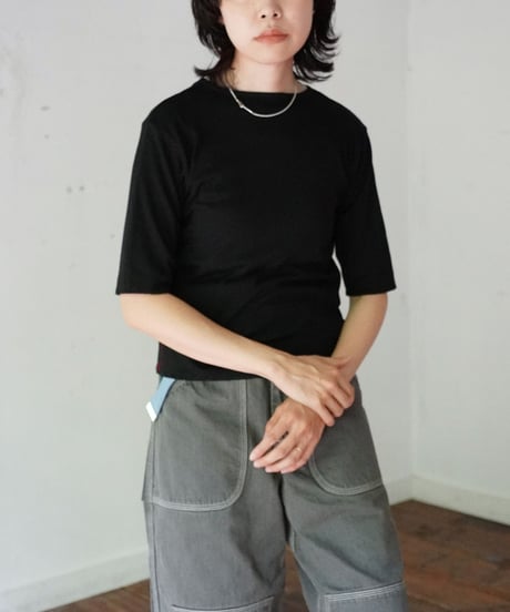 MEYAME / SOFT RIB HALF-SLEEVE TEE (3 COLORS)