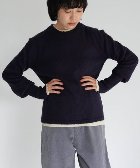 MEYAME / FLUFFY PULLOVER - CARDIGAN (NAVY)