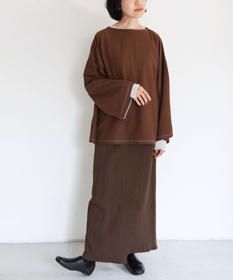 kéngo / recycled cotton rib long skirt (3 COLORS)