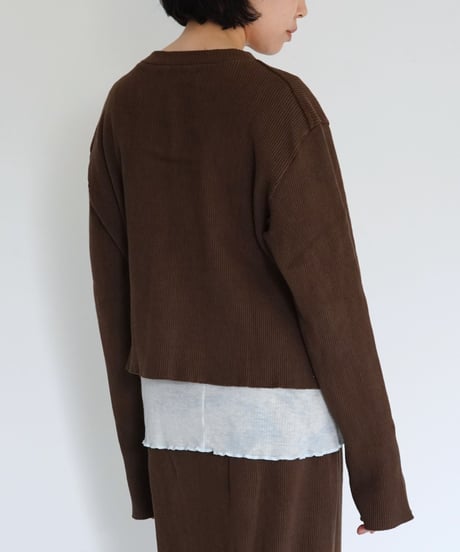 kéngo / recycled cotton rib 2-pockets box cardigan (3 COLORS)