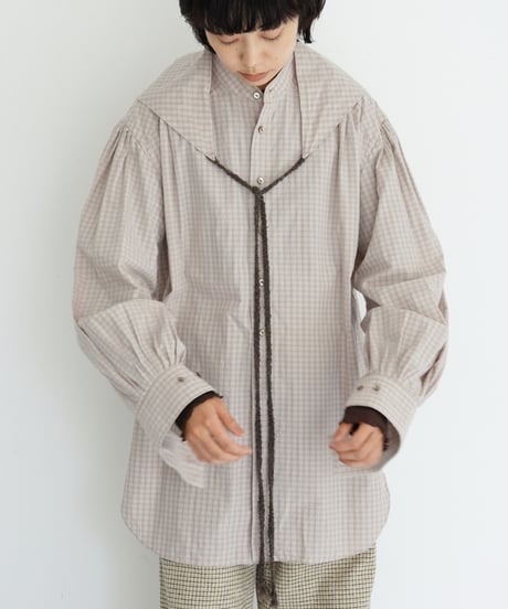 JöICEADDED / Tucked Sleeve Zigzag Shirt (2 COLORS)