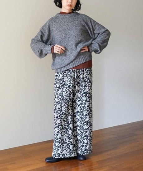 kéngo / “anohito” jacquard loose pants (black)