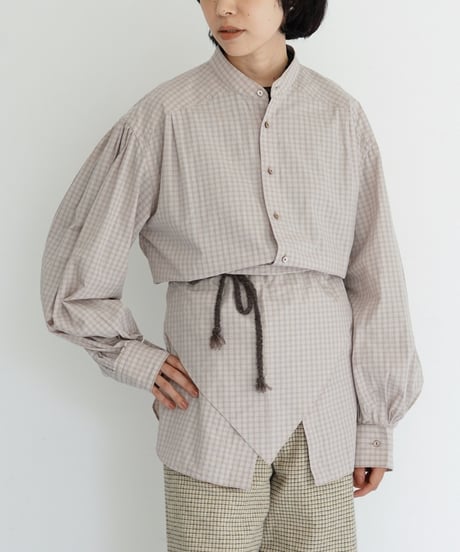 JöICEADDED / Tucked Sleeve Zigzag Shirt (2 COLORS)