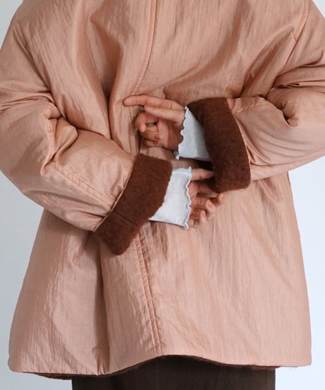 JöICEADDED / Dual Coat Taffeta & Boa (Coral / Mahogany)