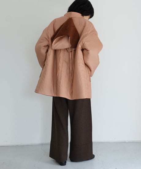 JöICEADDED / Dual Coat Taffeta & Boa (Coral / Mahogany)