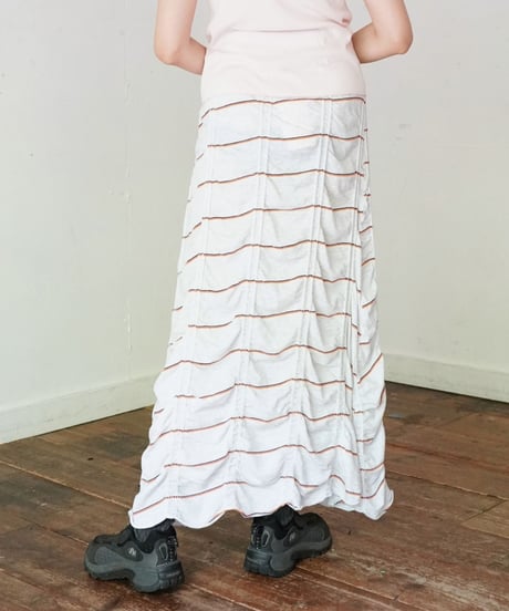 MEYAME / TUCKED JACQUARD BORDER SKIRT (2 COLORS)