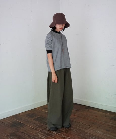 MEYAME / LIGHT RIP STOP SIDE LINE WIDE PANTS - OLIVE
