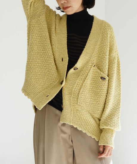 ONICA / Loop-yarn Pocket Cardigan (YELLOW)