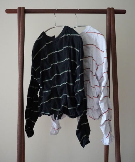 MEYAME / TUCKED JACQUARD BORDER CARDIGAN - PULLOVER (2 COLORS)