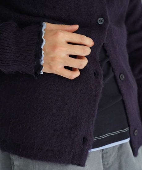MEYAME / FLUFFY PULLOVER - CARDIGAN (NAVY)