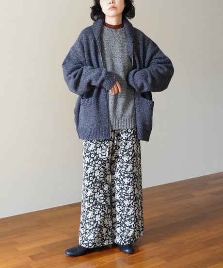 kéngo / “anohito” jacquard loose pants (black)