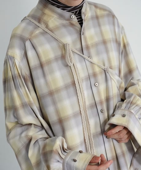 JöICEADDED / Tucked Sleeve Zigzag Shirt (2 COLORS)