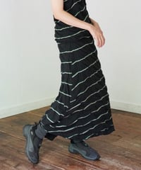 MEYAME / TUCKED JACQUARD BORDER SKIRT (2 COLORS)