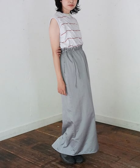 MEYAME / TUCKED JACQUARD BORDER SLEEVELESS (2 COLORS)
