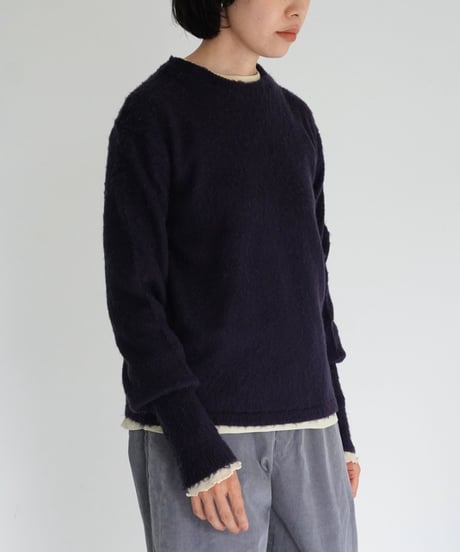 MEYAME / FLUFFY PULLOVER - CARDIGAN (NAVY)