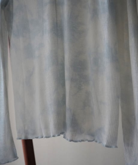 kéngo / tencel wool round neck long sleeve top (winter sky marble)