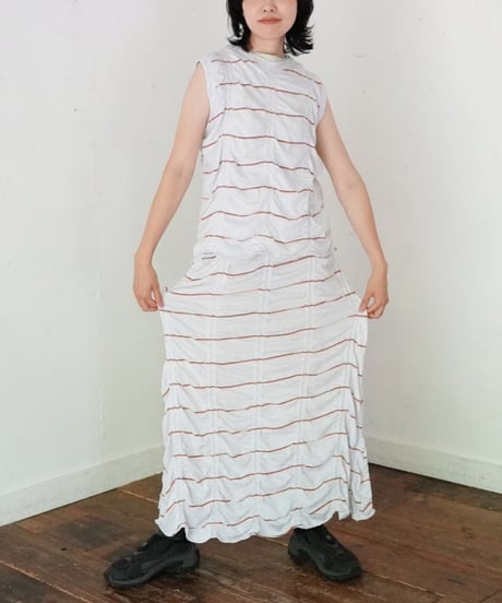 MEYAME / TUCKED JACQUARD BORDER SKIRT (2 COLORS)