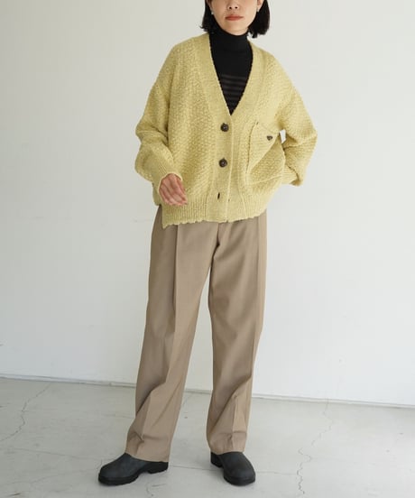 ONICA / Loop-yarn Pocket Cardigan (YELLOW)