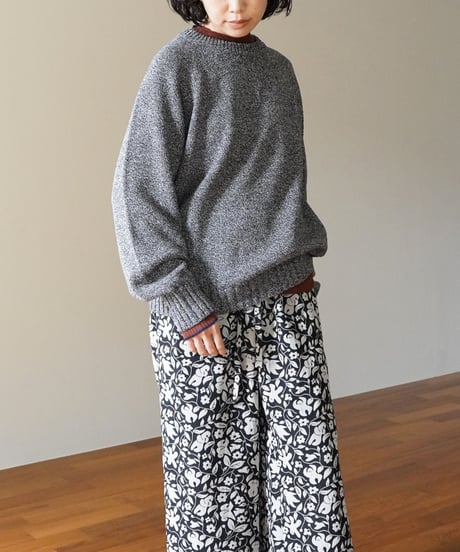 YULA / NOIL SILK KNIT (BLACK MIX)