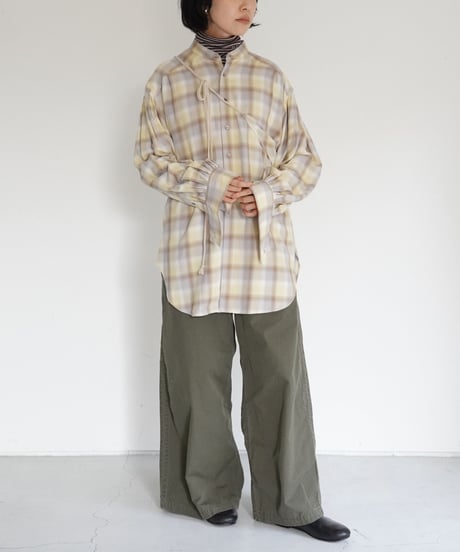 JöICEADDED / Tucked Sleeve Zigzag Shirt (2 COLORS)