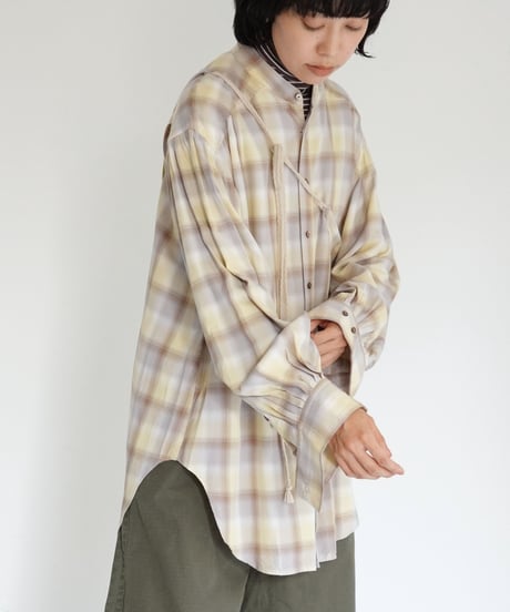 JöICEADDED / Tucked Sleeve Zigzag Shirt (2 COLORS)