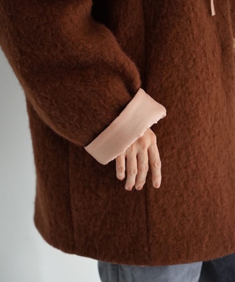 JöICEADDED / Dual Coat Taffeta & Boa (Coral / Mahogany)