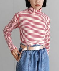 MEYAME / BORDER SOFT RIB TURTLENECK (2 COLORS)