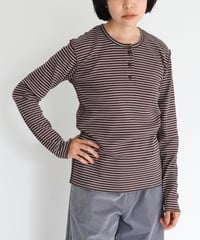 MEYAME / BORDER SOFT RIB HENRY NECK (2 COLORS)